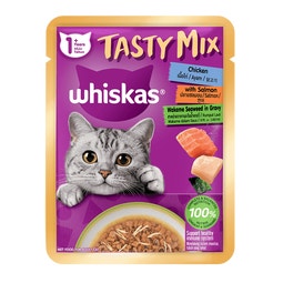 WHISKAS® Tasty Mix Gravy Chicken Salmon Wakame Seaweed image