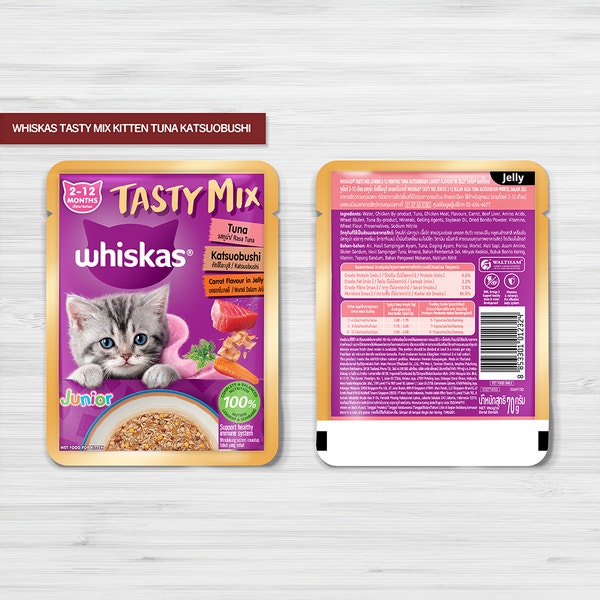 WHISKAS® Tasty Mix Jelly Tuna Katsuobushi Carrots image 3