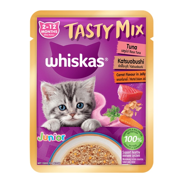 WHISKAS® Tasty Mix Jelly Tuna Katsuobushi Carrots image 1