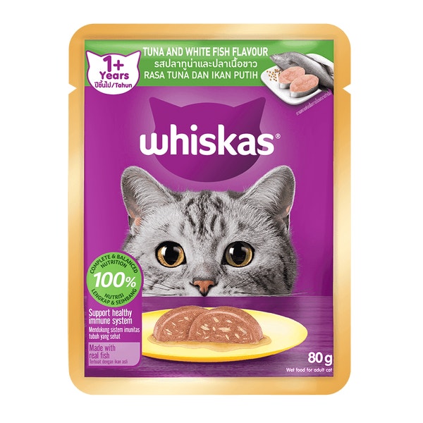 WHISKAS® 1+ Years Tuna and White Fish Flavour image 1